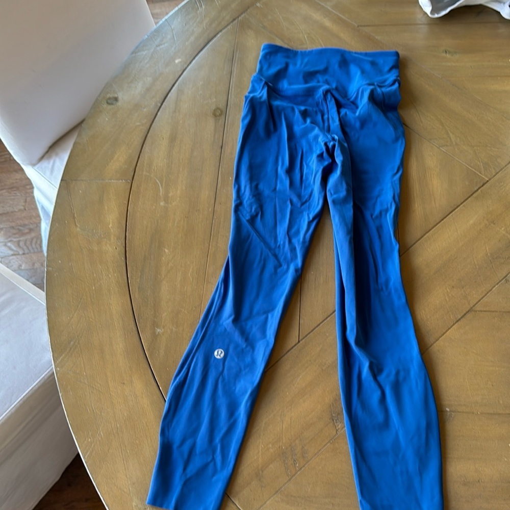 Lululemon fast and free tight. No pockets. Pretty cobalt blue color